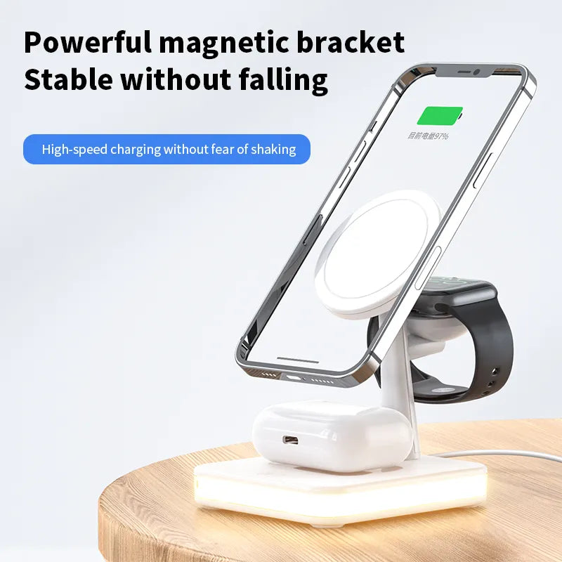 TechCharge™  25W 4 In 1 Magnetic Wireless Fast Charger Stand For iPhone & Android