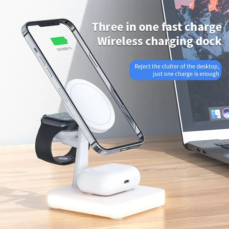 TechCharge™  25W 4 In 1 Magnetic Wireless Fast Charger Stand For iPhone & Android