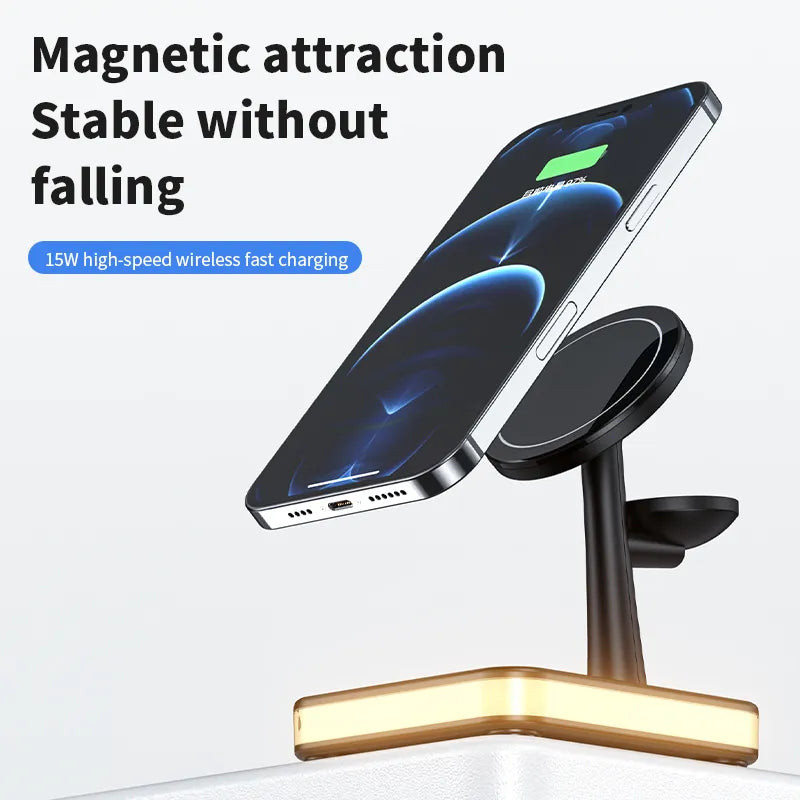 TechCharge™  25W 4 In 1 Magnetic Wireless Fast Charger Stand For iPhone & Android